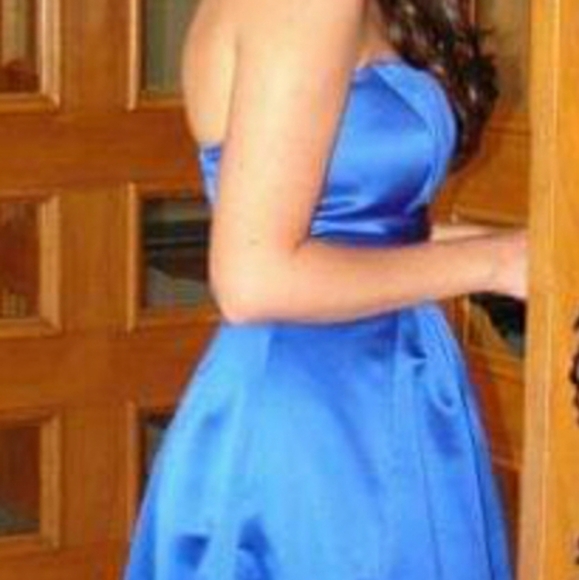 David's Bridal Royal Blue Formal Maxi Dress - Picture 6 of 8